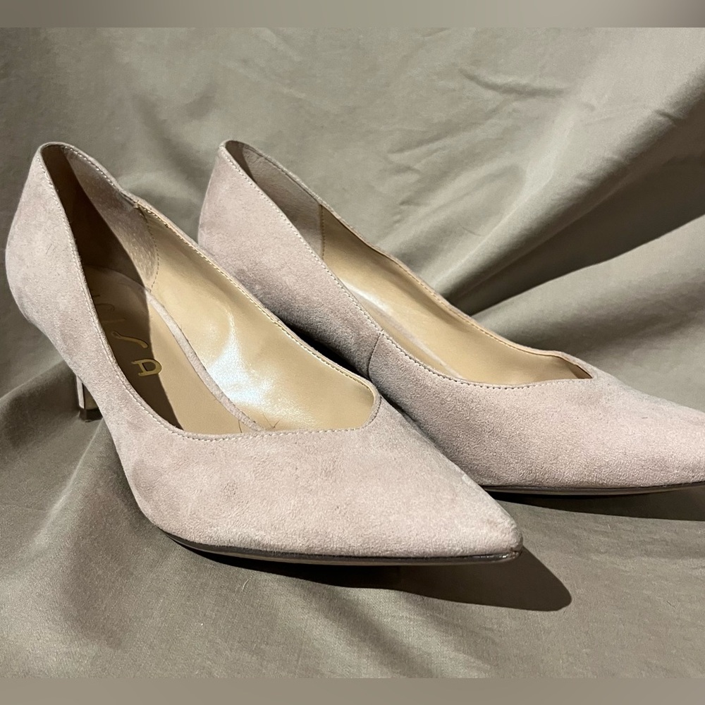 Classic Pink Suede Pumps